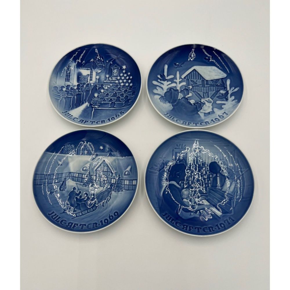 B&G‎ Copenhagen Christmas Plates Vintage 1967-1969, 1971 Christmas at Home